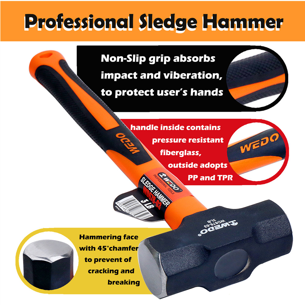 Bolton Tools WEDO Sledge Hammer with Fiberglass Handles 3 lb