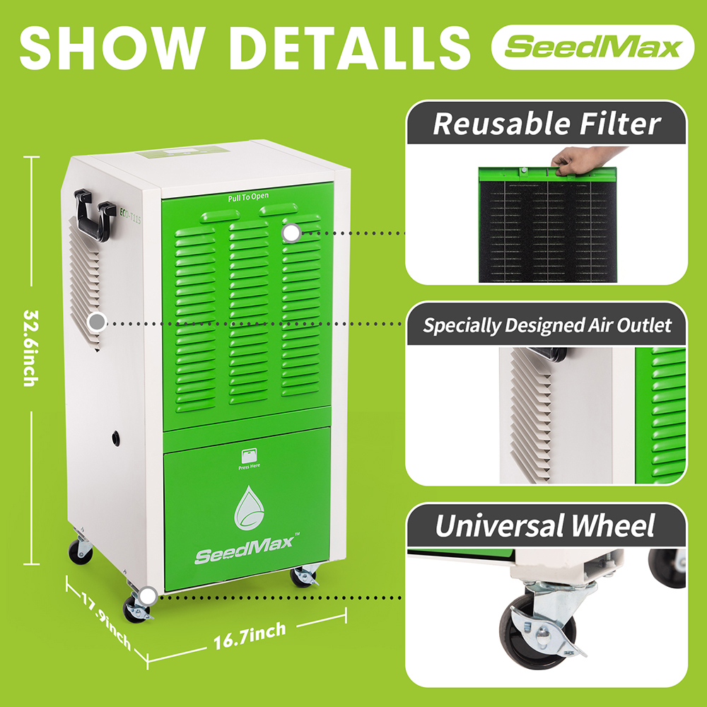SeedMax Greenhouse Industrial Commercial Dehumidifier with Hose