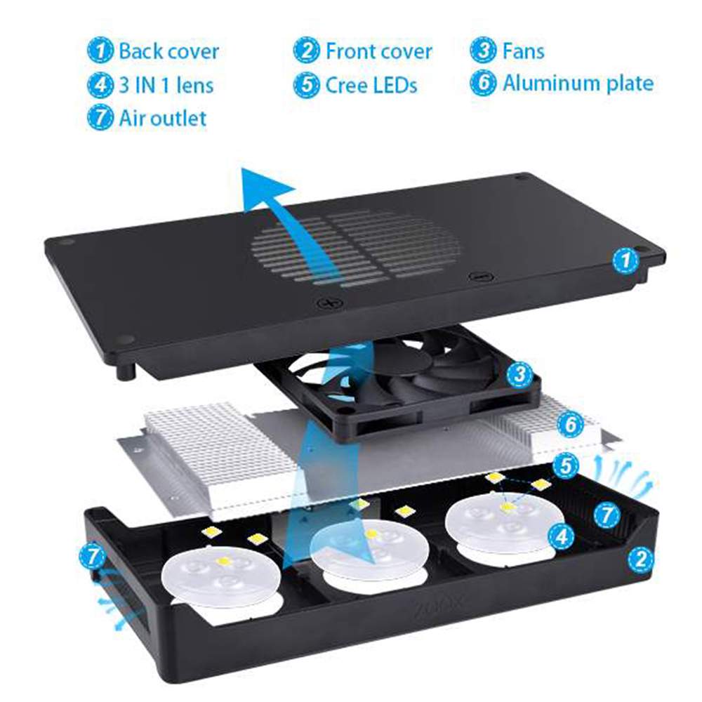 Aquarium LED Lights 30W Saltwater Lighting with Touch