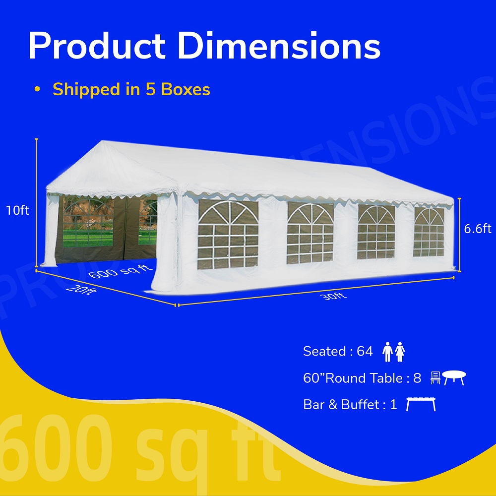 Bolton Tools 20'x30' Premium PVC Party Tent Heavy Duty Gazebo